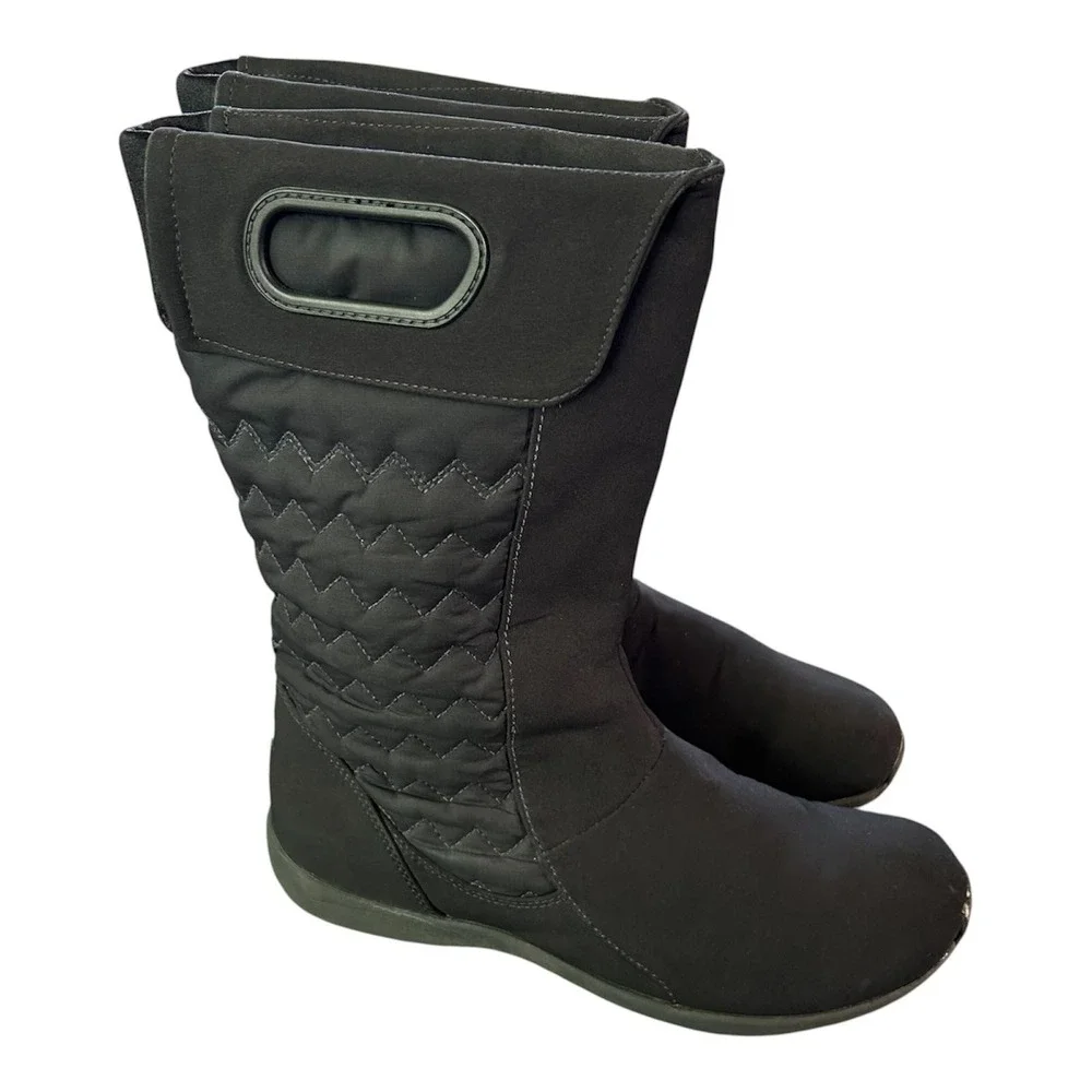 Patagonia Boots Fiona‎ Quilted Mid Snow Womens 9.5 Black Zip Insulated Winter